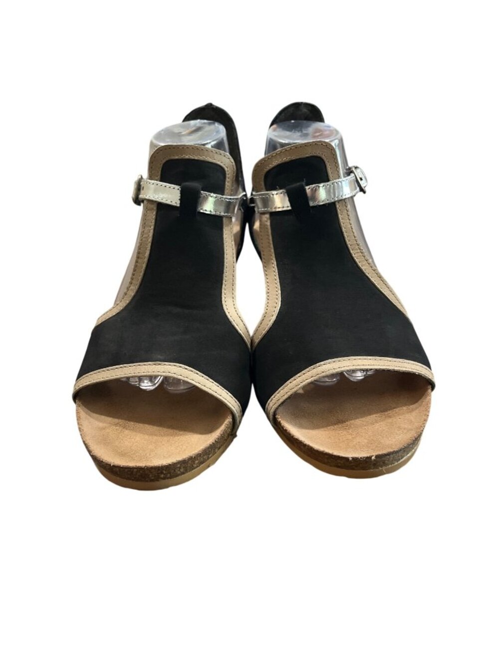 Naot Fiona Wedge Sandal Womens Size 11 Open-Toe Black Leather - Picture 7 of 9